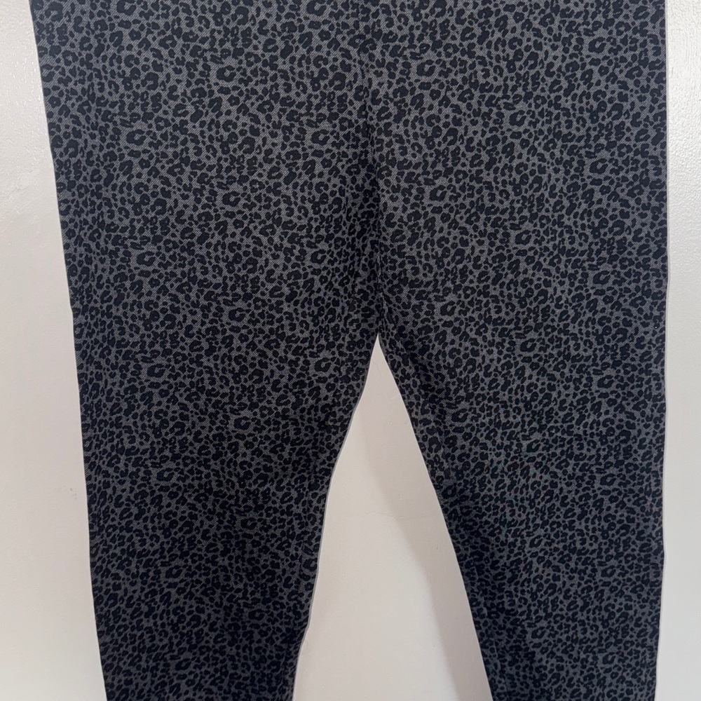 LOFT Animal Print Leggings in Black and Gray